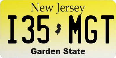 NJ license plate I35MGT