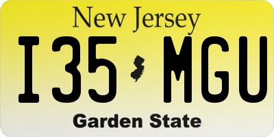 NJ license plate I35MGU