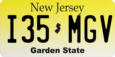 NJ license plate I35MGV