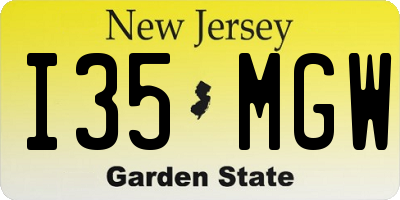 NJ license plate I35MGW