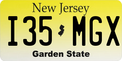 NJ license plate I35MGX