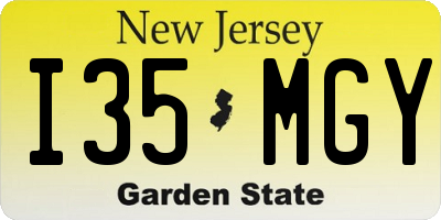 NJ license plate I35MGY