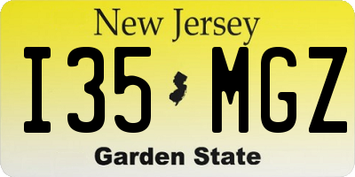 NJ license plate I35MGZ