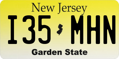 NJ license plate I35MHN