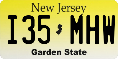 NJ license plate I35MHW