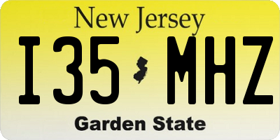 NJ license plate I35MHZ