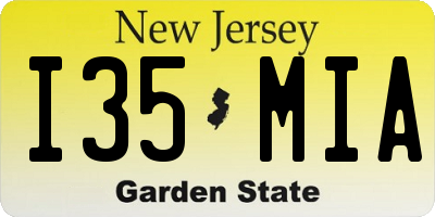 NJ license plate I35MIA