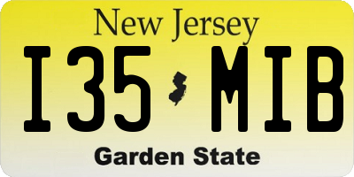 NJ license plate I35MIB