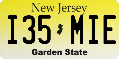 NJ license plate I35MIE