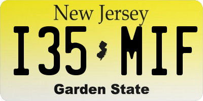 NJ license plate I35MIF
