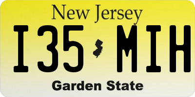 NJ license plate I35MIH