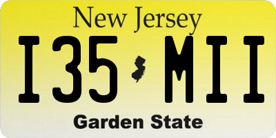 NJ license plate I35MII