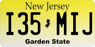 NJ license plate I35MIJ