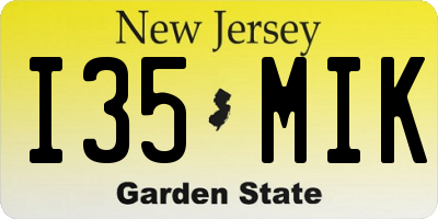 NJ license plate I35MIK