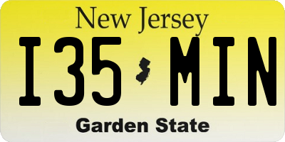 NJ license plate I35MIN