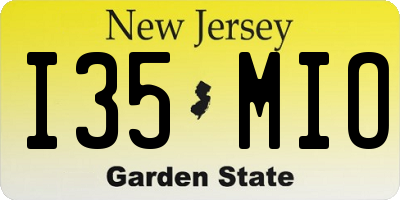 NJ license plate I35MIO