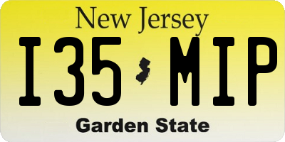 NJ license plate I35MIP