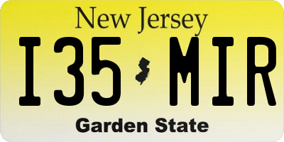 NJ license plate I35MIR