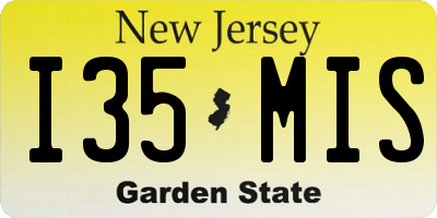 NJ license plate I35MIS