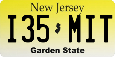 NJ license plate I35MIT