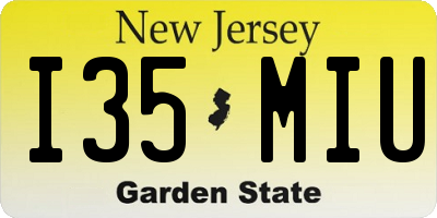 NJ license plate I35MIU