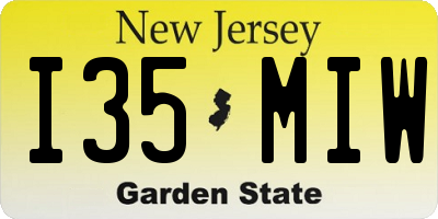 NJ license plate I35MIW