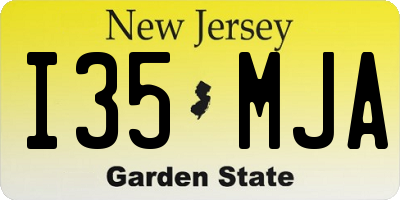 NJ license plate I35MJA