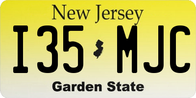 NJ license plate I35MJC