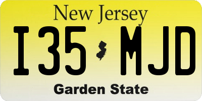 NJ license plate I35MJD