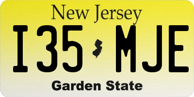 NJ license plate I35MJE