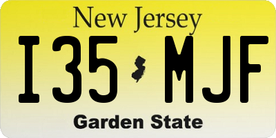 NJ license plate I35MJF