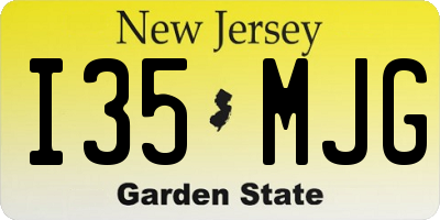 NJ license plate I35MJG