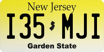 NJ license plate I35MJI