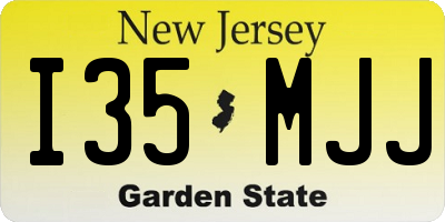 NJ license plate I35MJJ