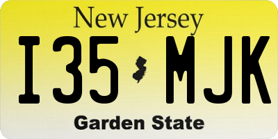 NJ license plate I35MJK