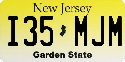 NJ license plate I35MJM