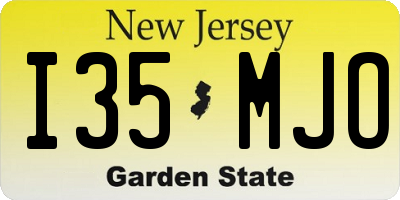 NJ license plate I35MJO