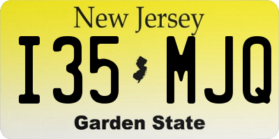 NJ license plate I35MJQ