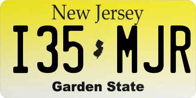 NJ license plate I35MJR