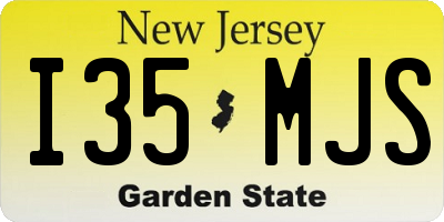 NJ license plate I35MJS