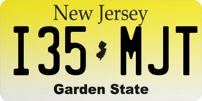 NJ license plate I35MJT