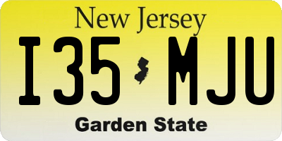 NJ license plate I35MJU