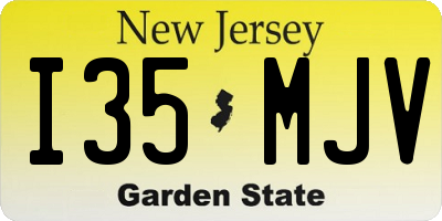 NJ license plate I35MJV