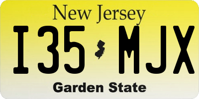 NJ license plate I35MJX