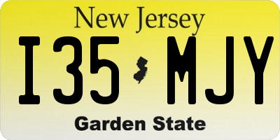 NJ license plate I35MJY