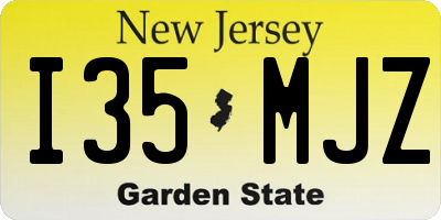 NJ license plate I35MJZ