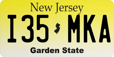 NJ license plate I35MKA