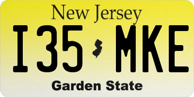 NJ license plate I35MKE