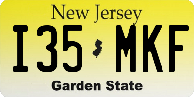 NJ license plate I35MKF