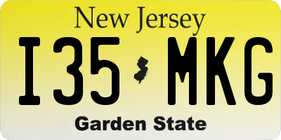 NJ license plate I35MKG